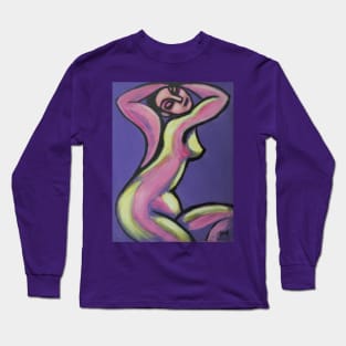 Purple And Yellow Figure Long Sleeve T-Shirt